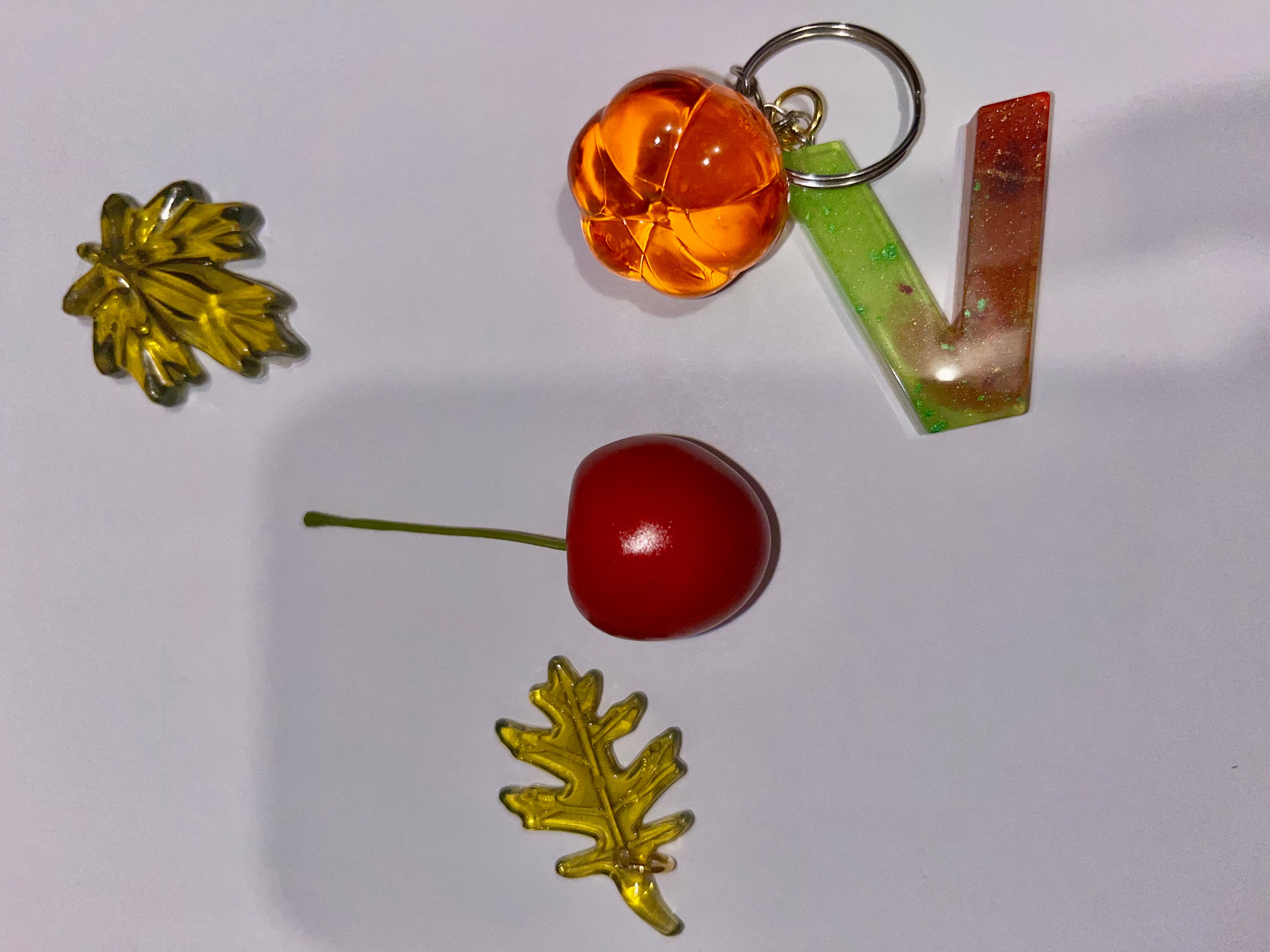 Autumn Initial Keychain