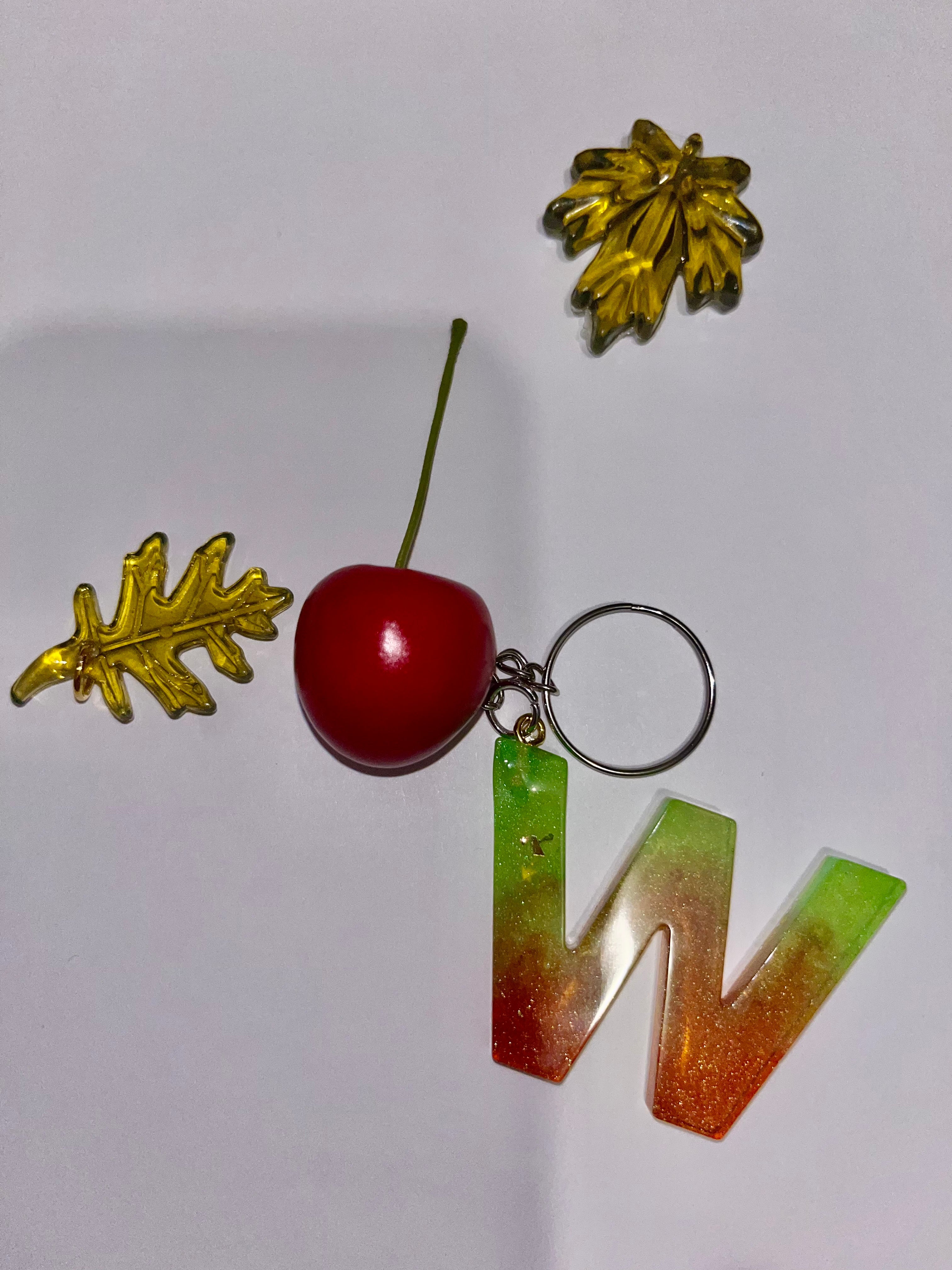 Autumn Initial Keychain