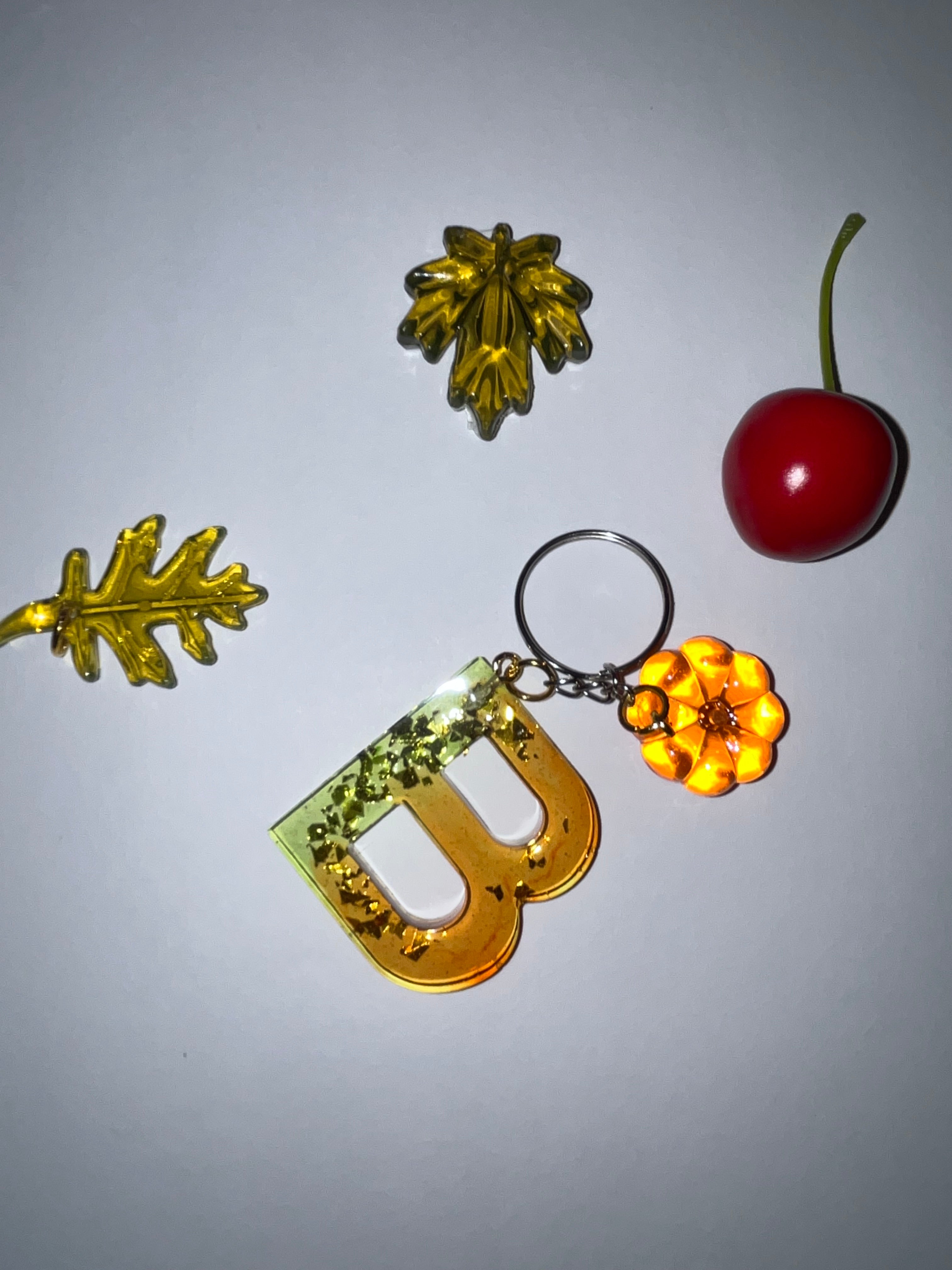 Autumn Initial Keychain