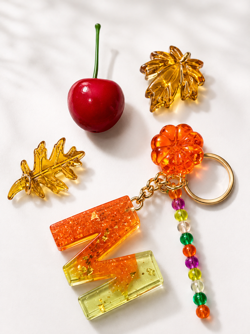 Autumn Initial Keychain