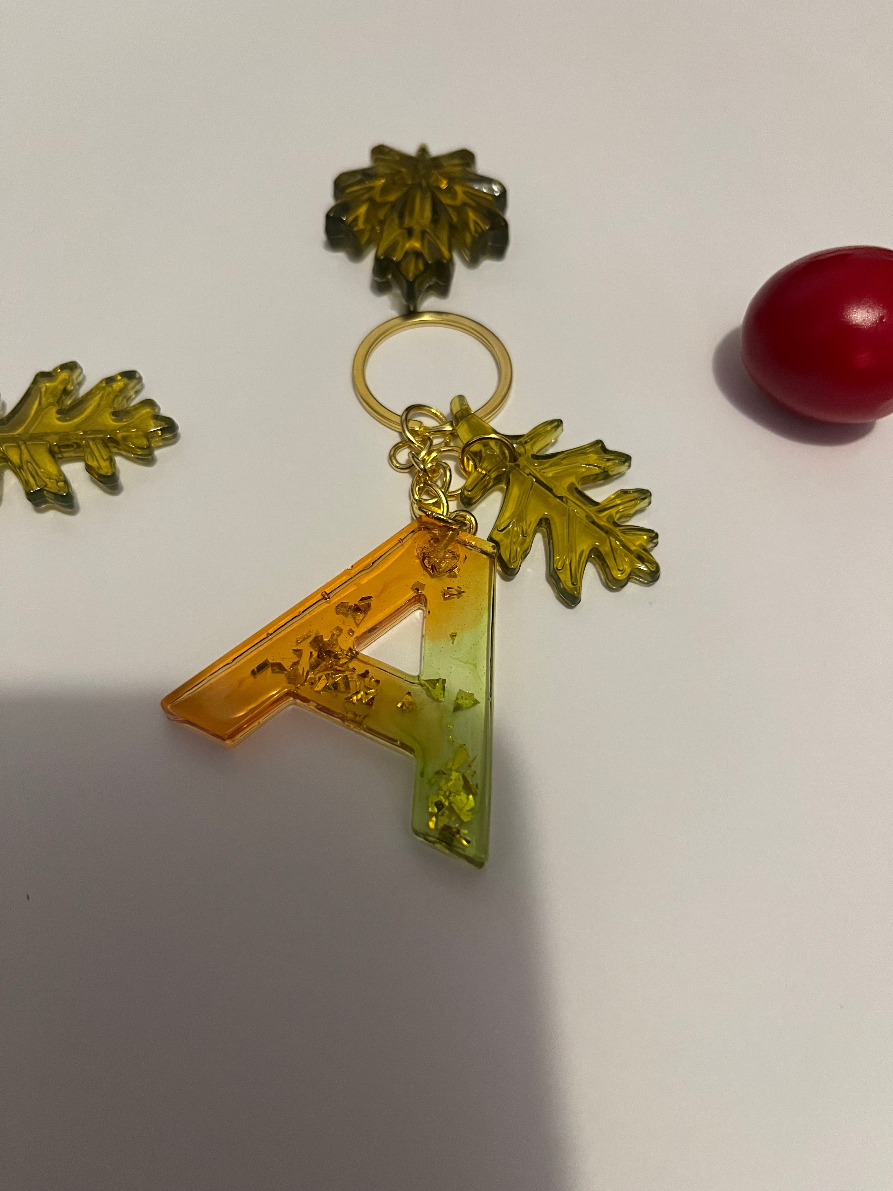 Autumn Initial Keychain