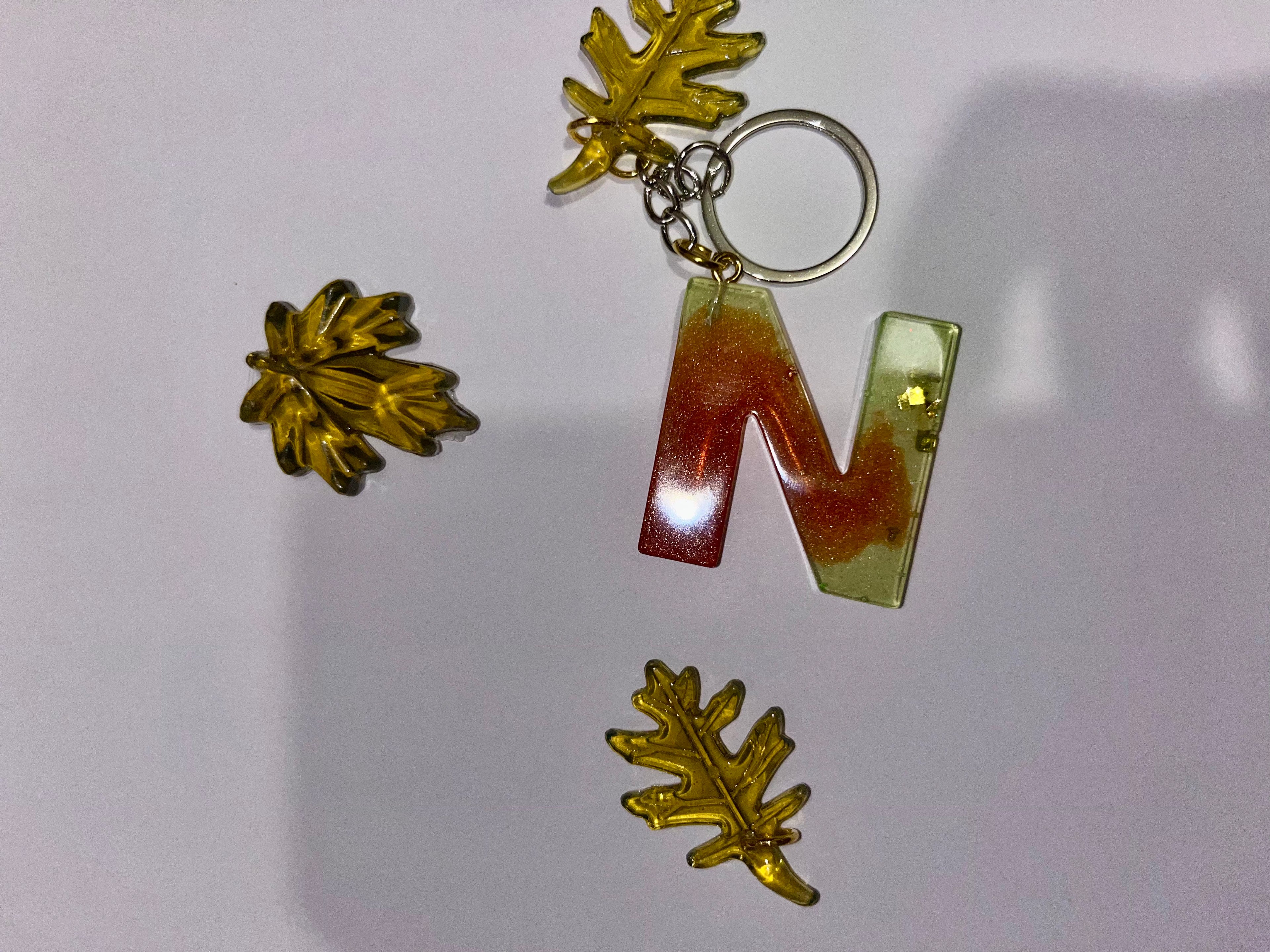 Autumn Initial Keychain